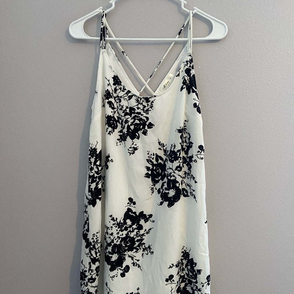 Black and white floral dress